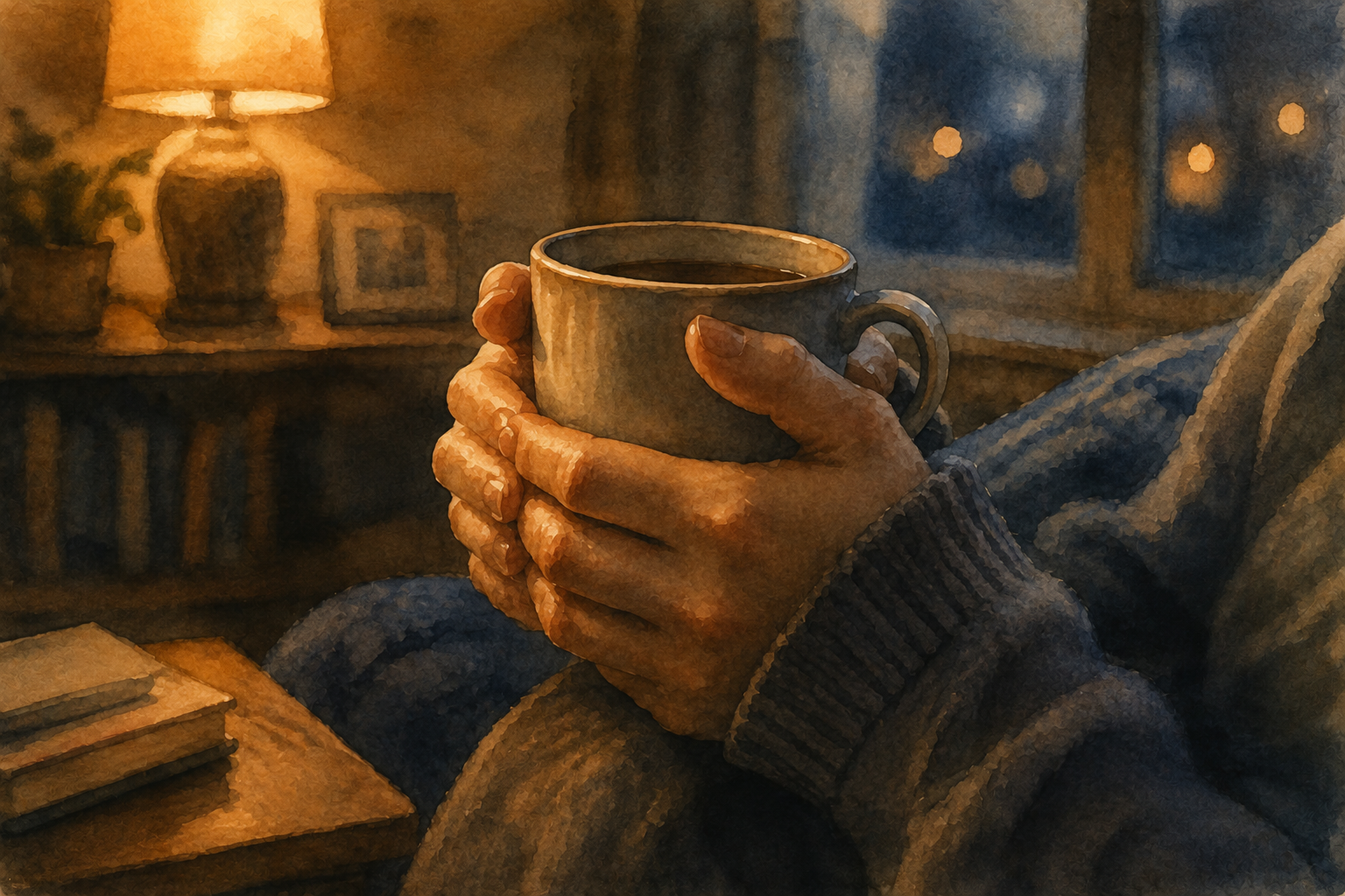 Hands gripping a warm mug tighter than necessary on Sunday evening